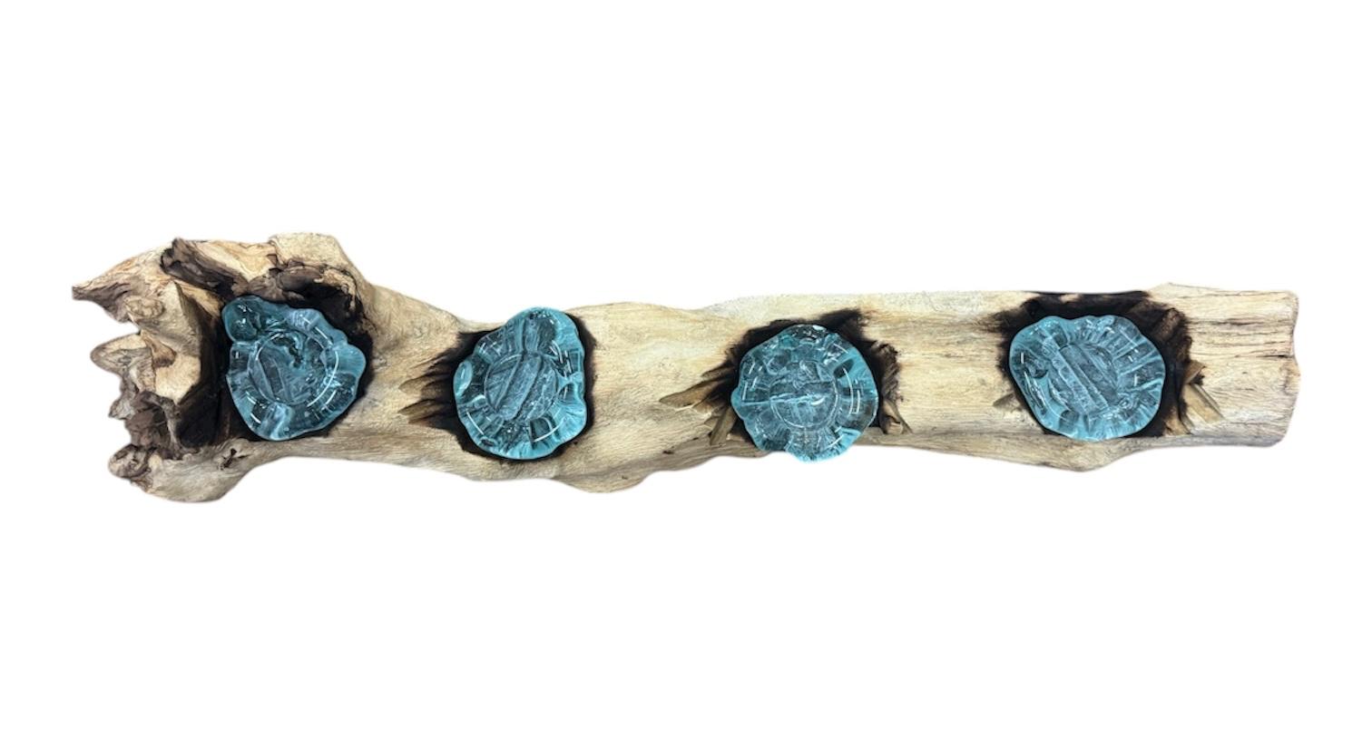 Kerzenhalter aus Holz Naturstumpf 4 Kerzen eliassen.nl