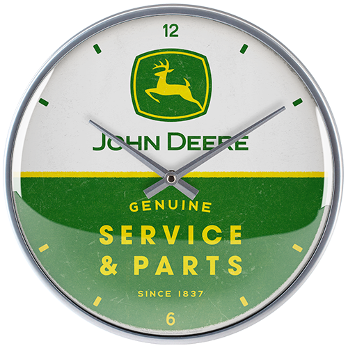 Klok rond metaal modern mancave John Deere Parts 31cm