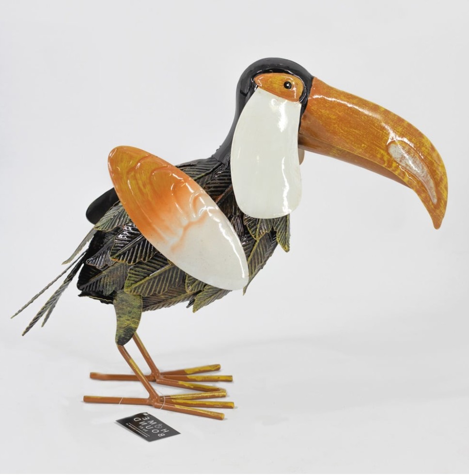 Metal figure Toucan bird colorful 31cm eliassen.co.uk 4