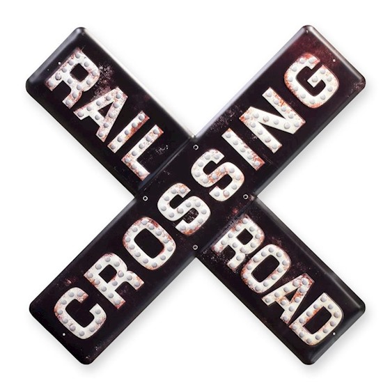 Wall sign tin Crossing Railroad 60cm