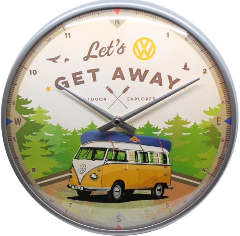 Klok rond metaal vintage mancave Volkswagen camper 31cm