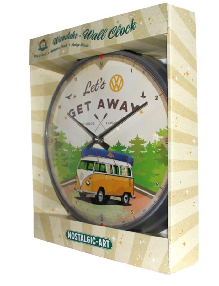 Klok rond metaal vintage mancave Volkswagen camper 31cm