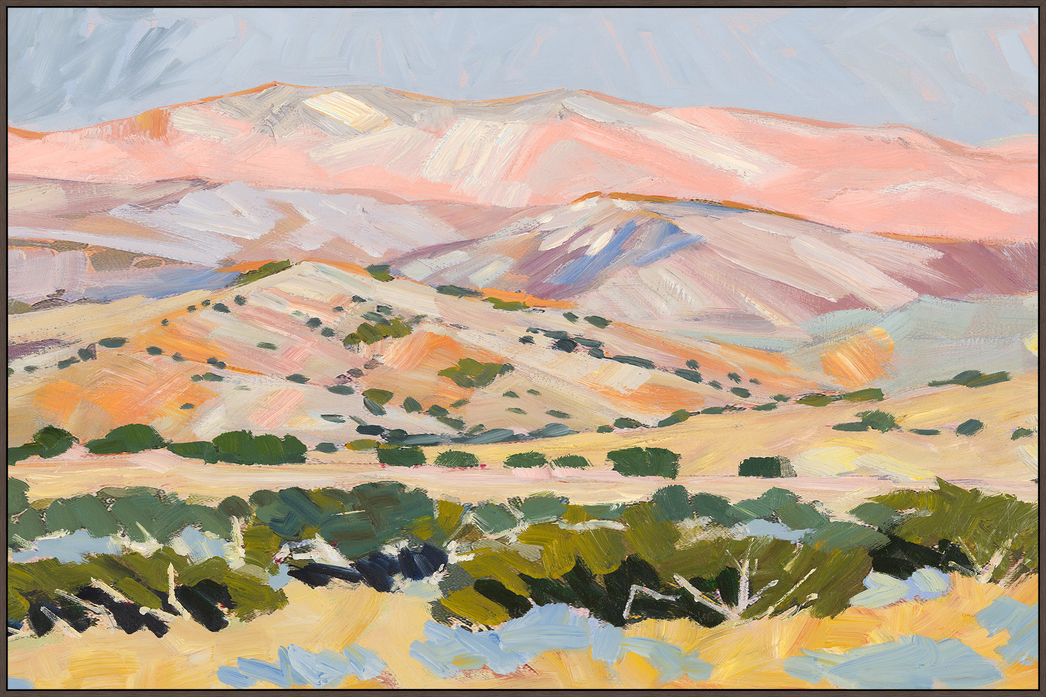 Schilderij canvas met lijst bergen model 1 105x70cm