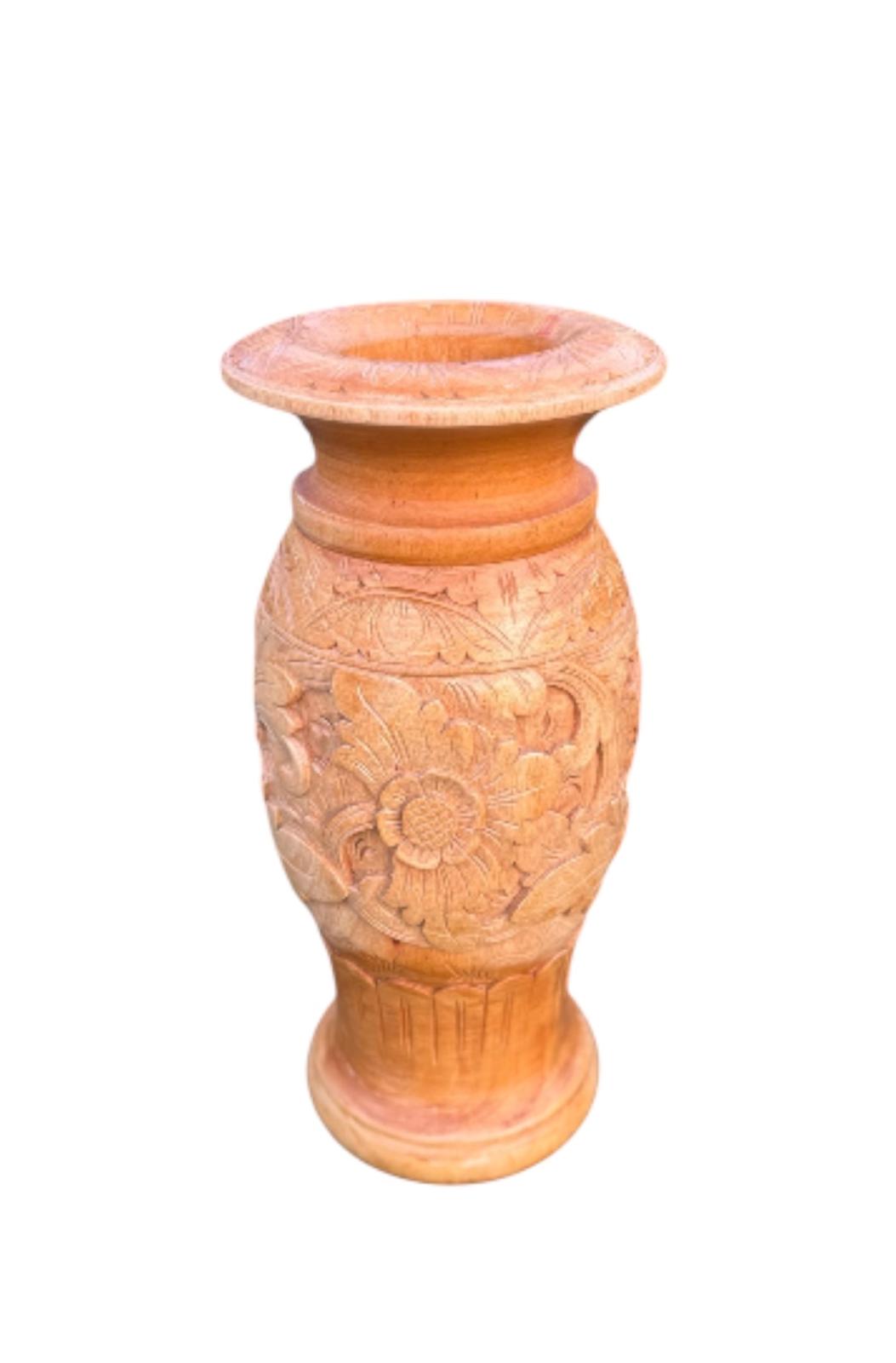 Vase Mahagoni mit Motiv 37cm eliases