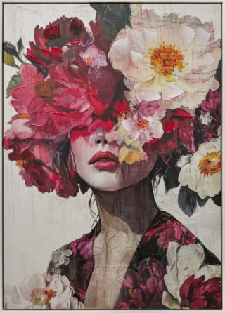 canvas vrouw met bloemen - Eliassen.nl