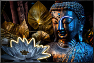 Glasmalerei mit LED-Leuchten Buddha - Eliassen.nl