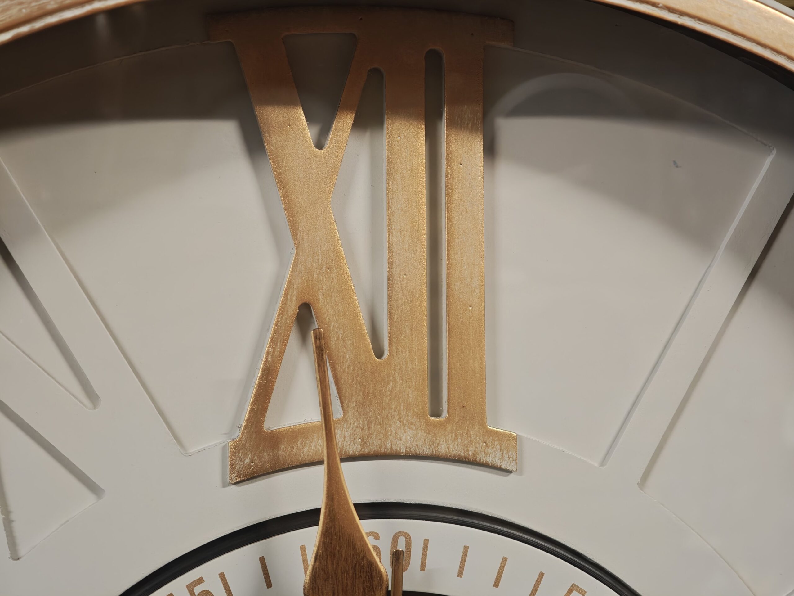 Cog clock round Pompeii 60cm copper-white