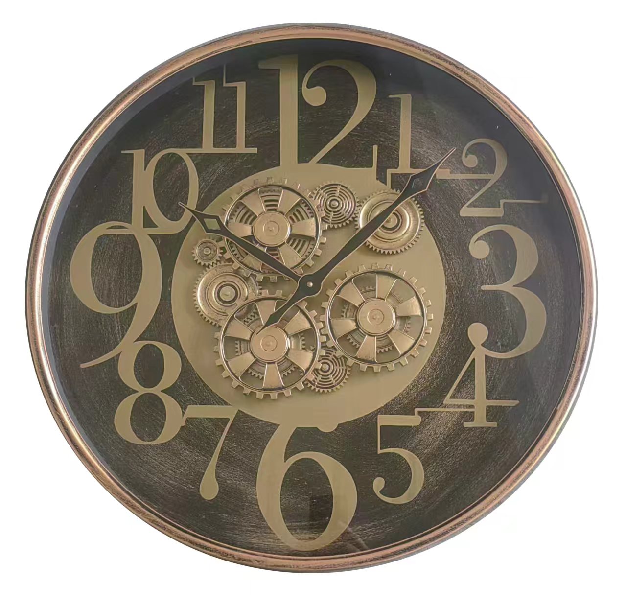 Cog clock round Bruges 60cm Copper color