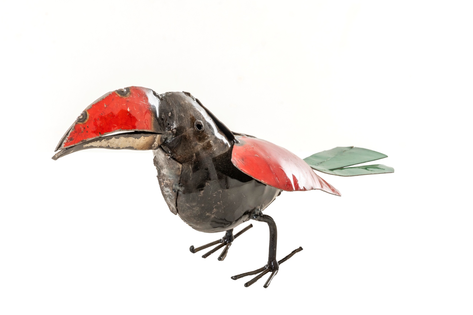 Neushoornvogel staand metaal 38cm