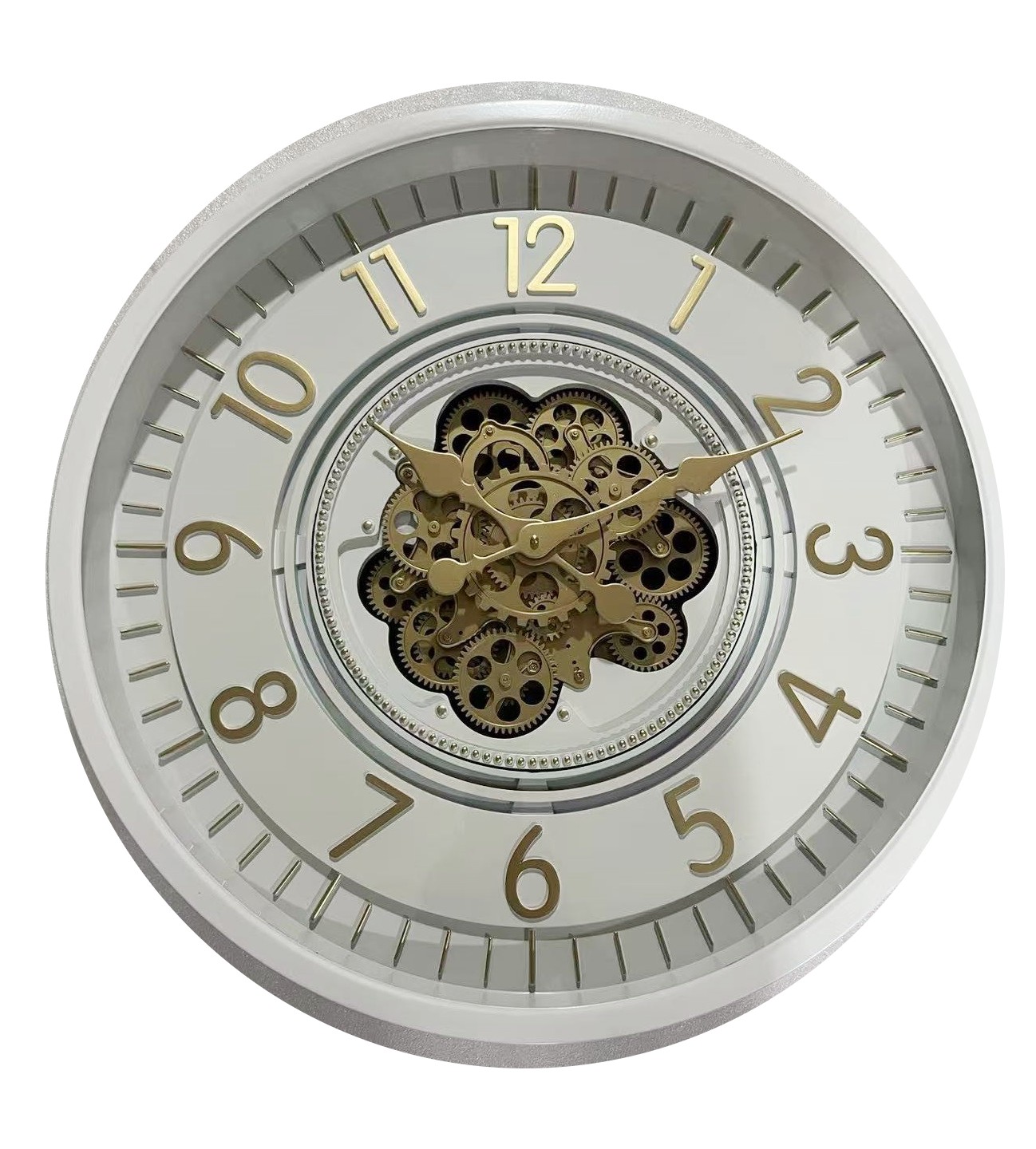 Cog clock round Harlingen 66cm gold-white