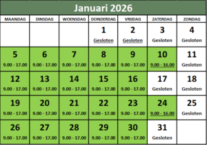 eliassen openingstijden 2026 januari