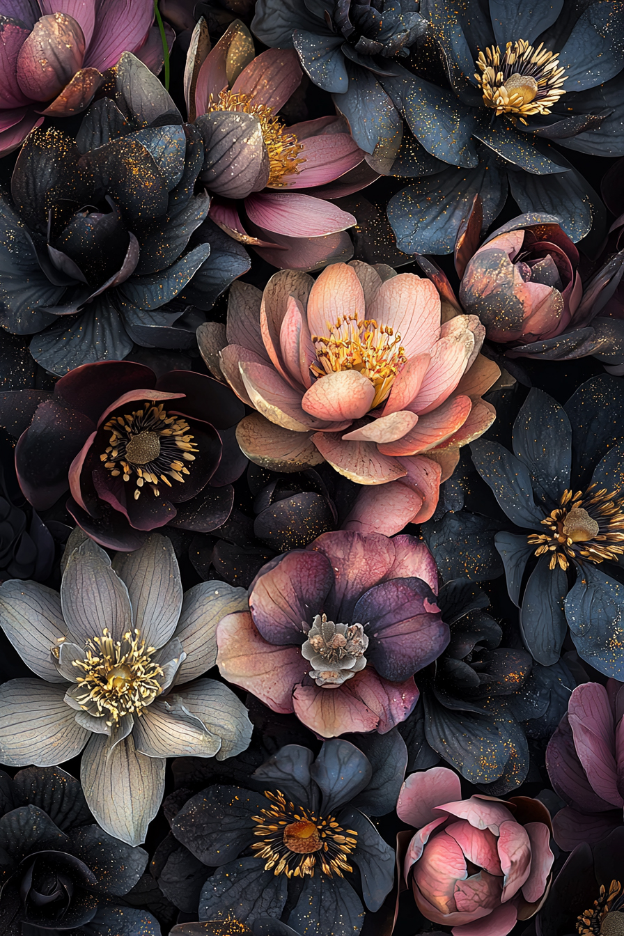 glasschilderij bloemenveld rond blad - Eliassen.nl