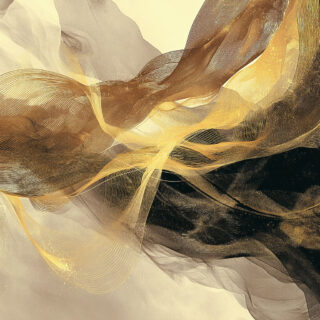 glasschilderij gouden golven 120x120cm - Eliassen.nl