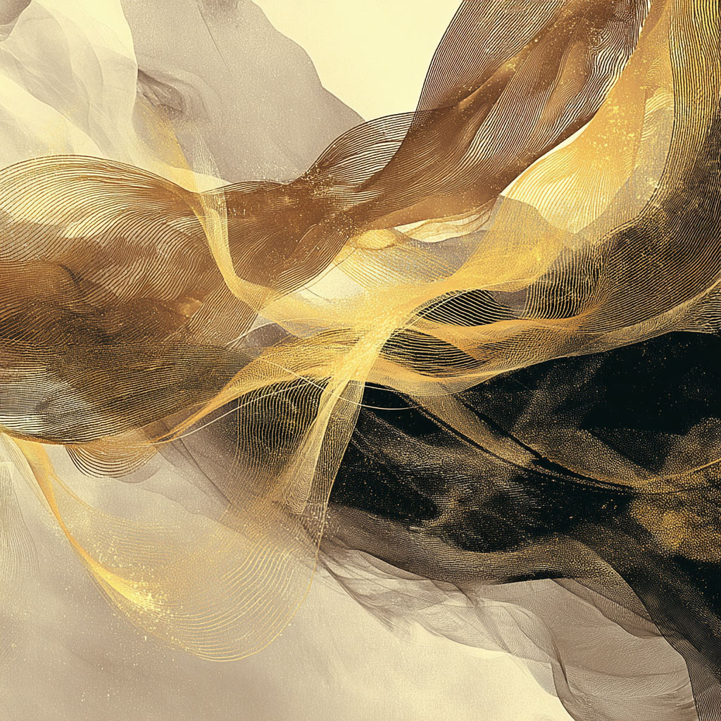 glasschilderij gouden golven 120x120cm - Eliassen.nl