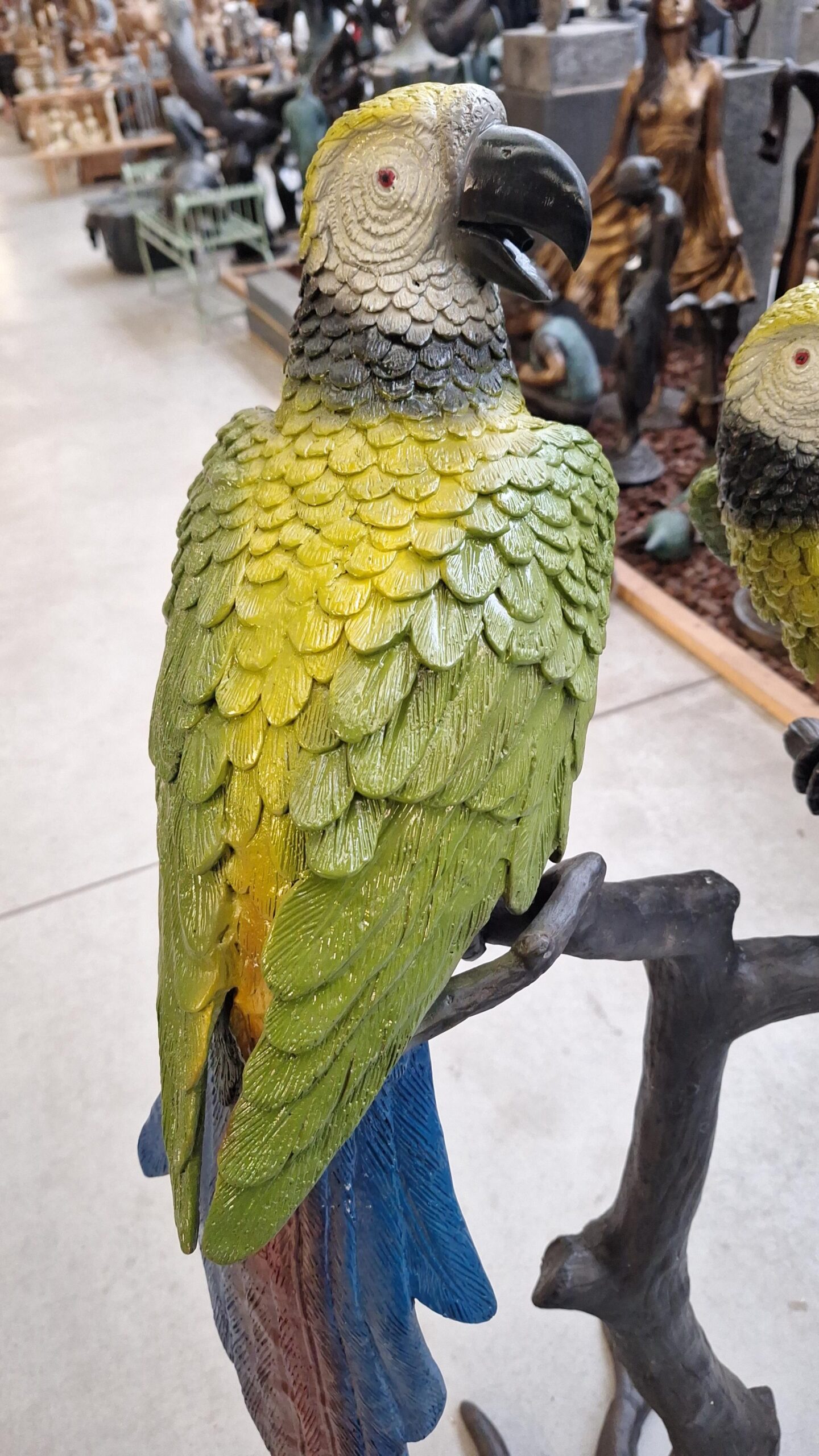 2 Aras auf Ast Bronze 142cm