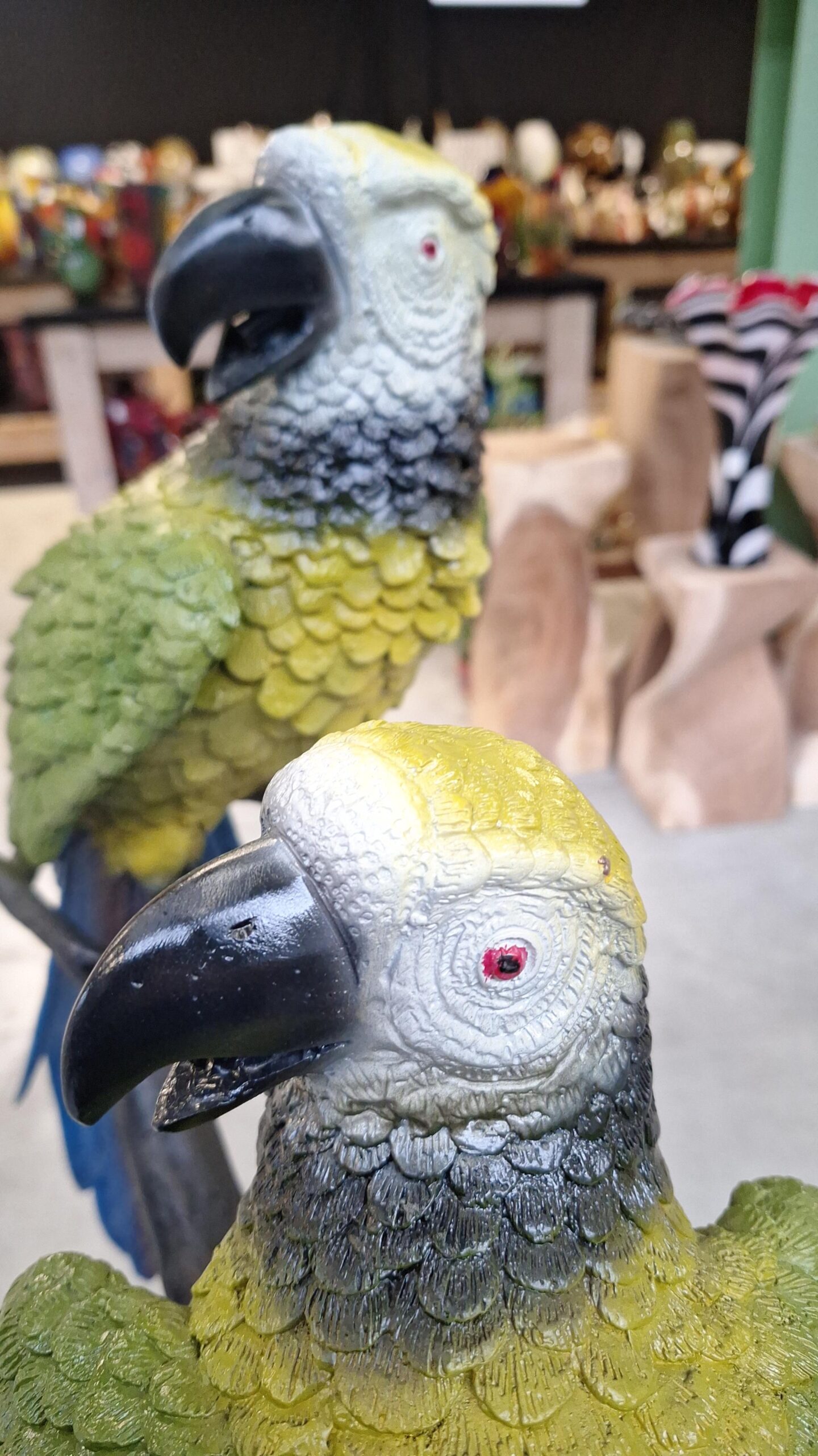 2 Aras auf Ast Bronze 142cm