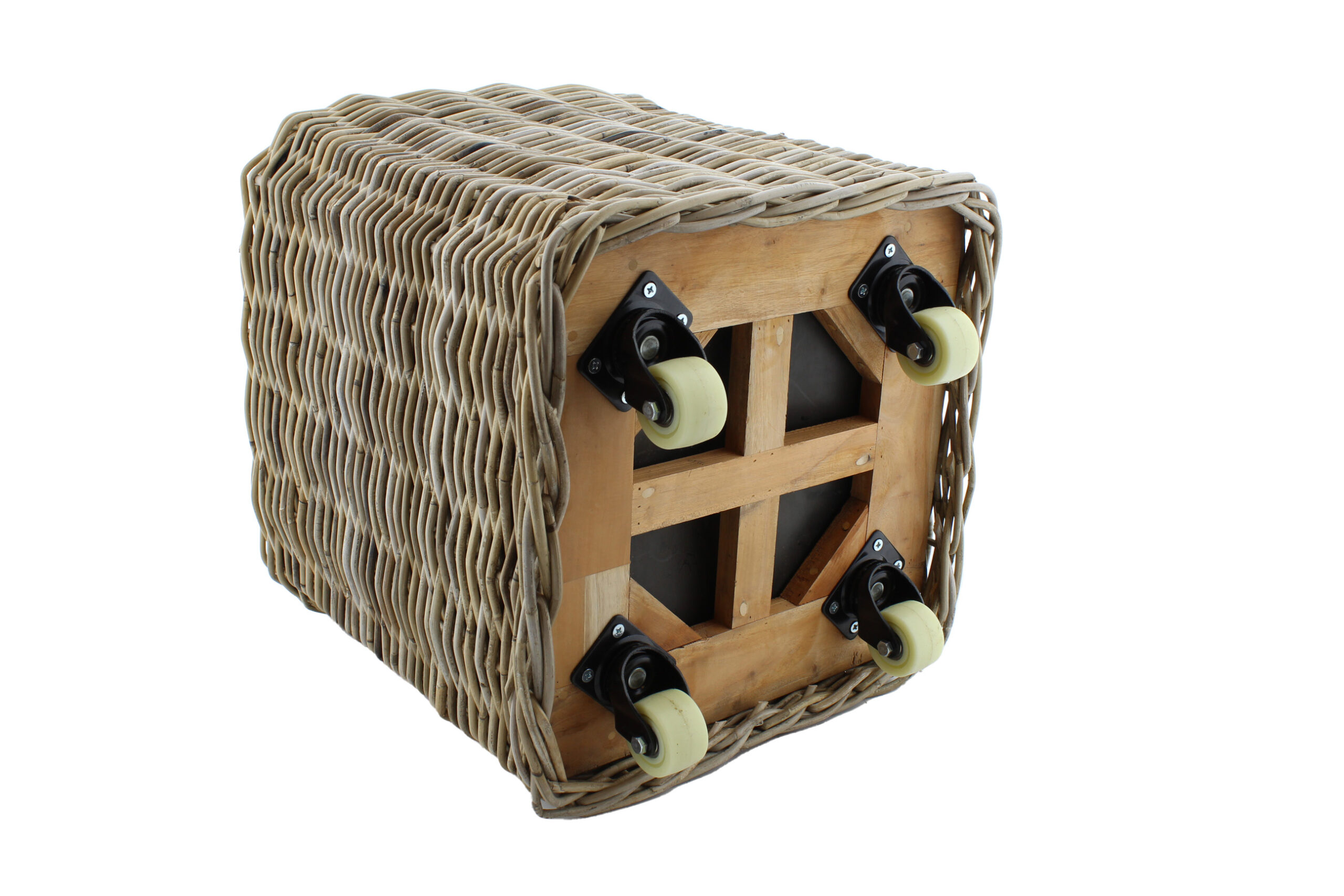 Drypot Daniela quadratischer Korb Rattan 85cm mit Rädern