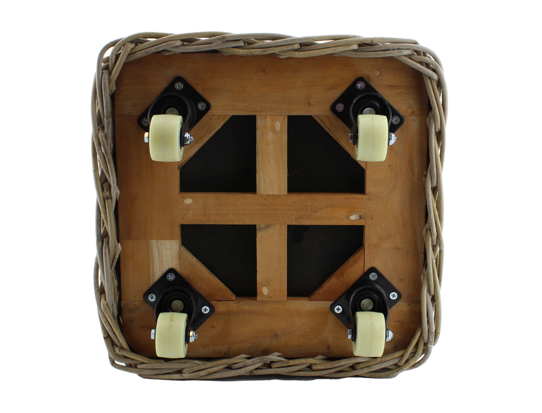 Drypot Daniela quadratischer Korb Rattan 85cm mit Rädern