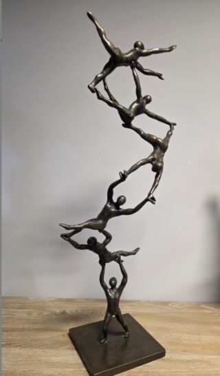 Skulptur Bronze Zusammenarbeit Balance in Ihrem Leben 78cm