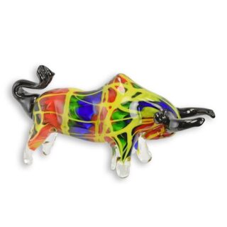 Bonte stier van glas Eliassen.nl MG-215