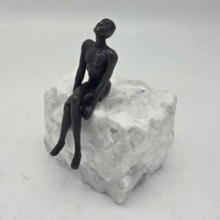 Bronze sculpture on stone Loking at the sky Eliassen.co.uk bs1567