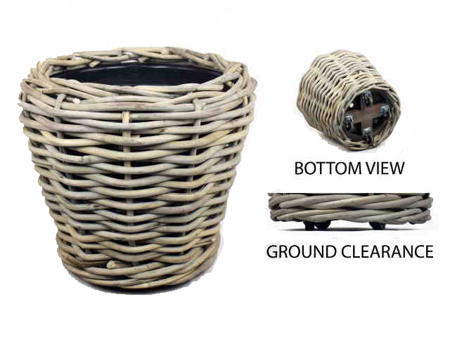 Drypot Sawah ronde hoge mand van dikke rotan Eliassen.nl 58cm