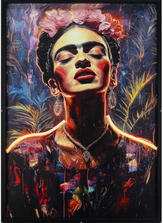 Frida kahlo in Rahmen mit LED 60x80cm Eliassen.nl fk4278