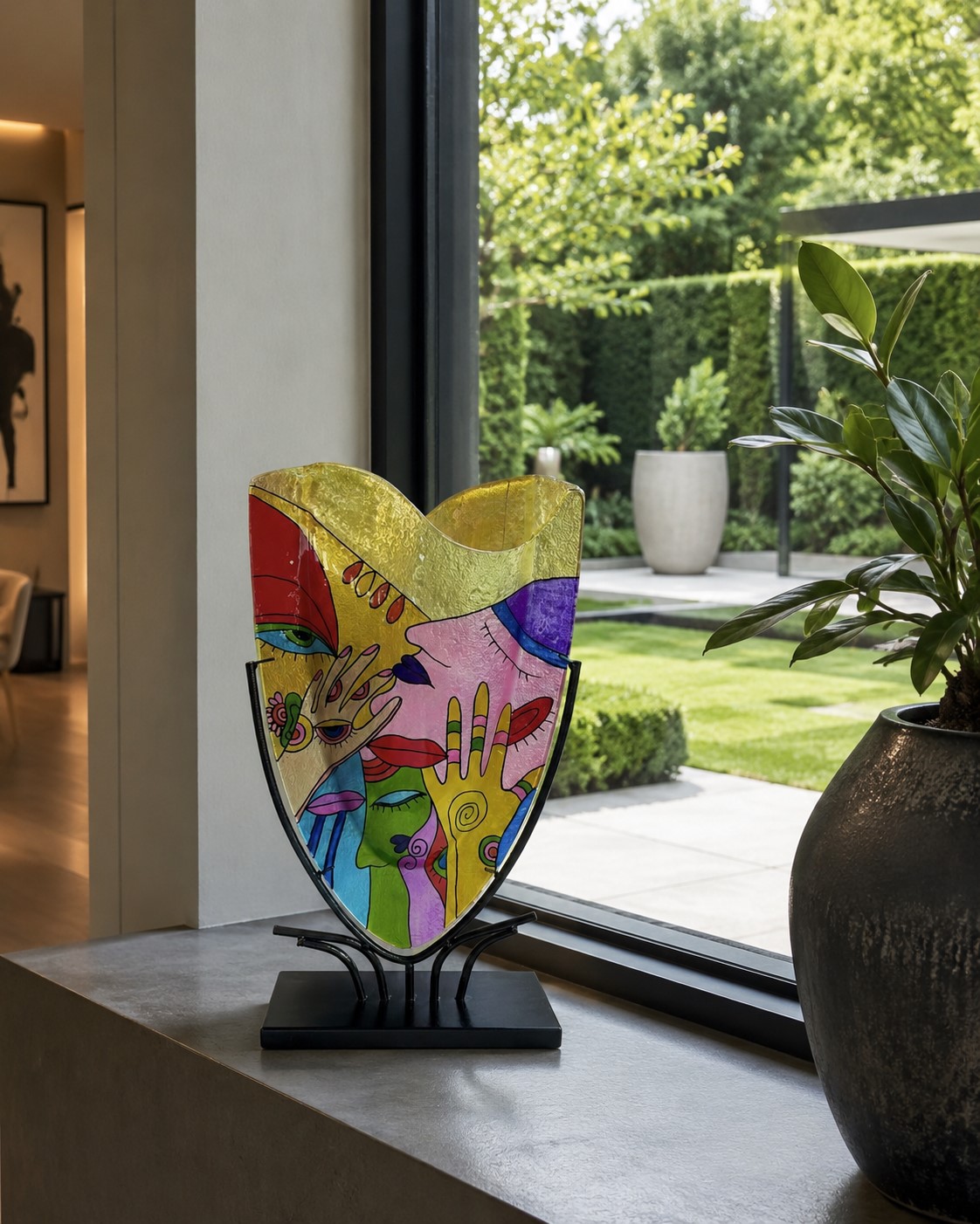 Glasvaas hoog Picassa 48 cm in een moderne woning - Eliassen.nl