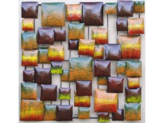 Wall decoration Hypnotic Blocks red blue orange Eliassen.nl md16122