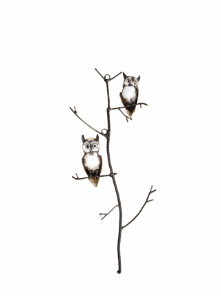 Garden stick 2 white owls Eliassen.nl Zimba za409922