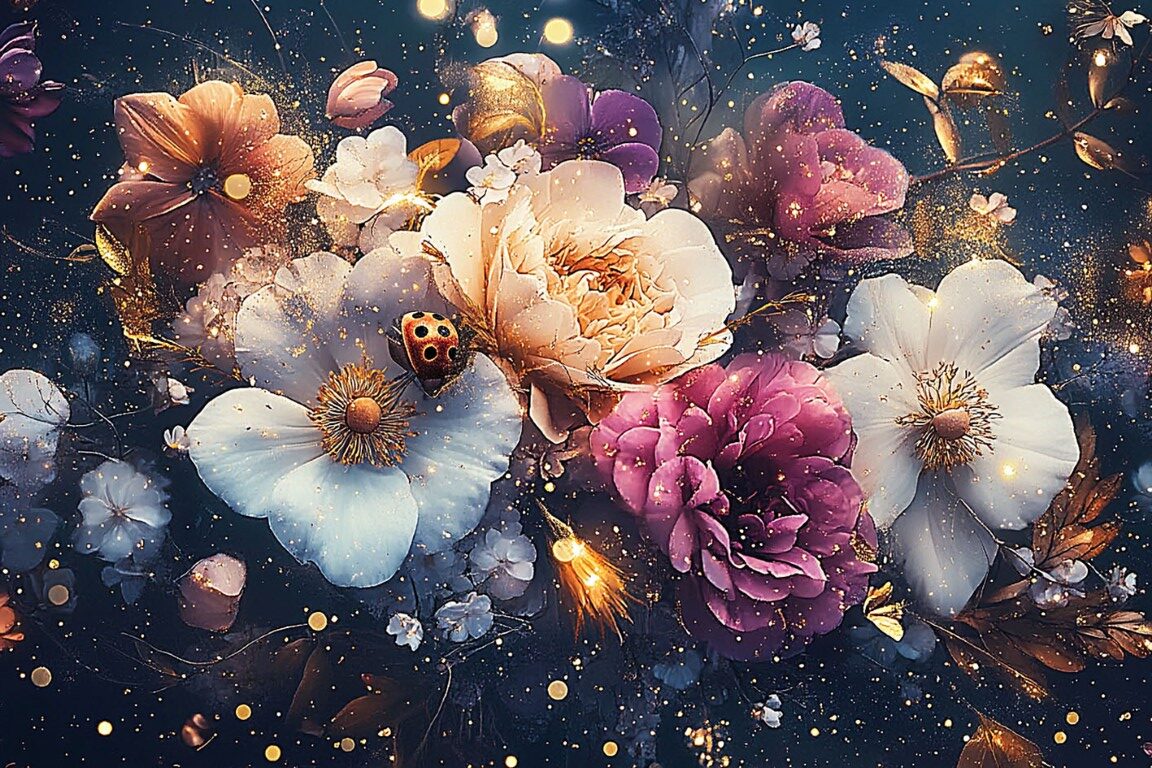 glasschilderij bloemen in de lichtjes - Eliassen.nl