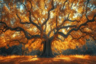 Glasmalerei Baum im Herbst - Eliassen.nl
