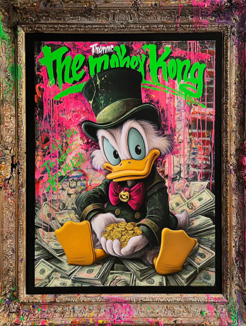 glass painting dagobert the money kong - Eliassen.nl