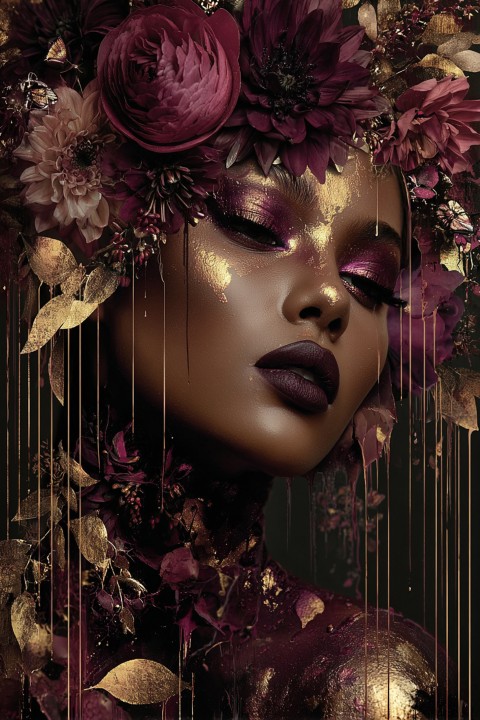 glasschilderij gouden vrouw links - Eliassen.nl