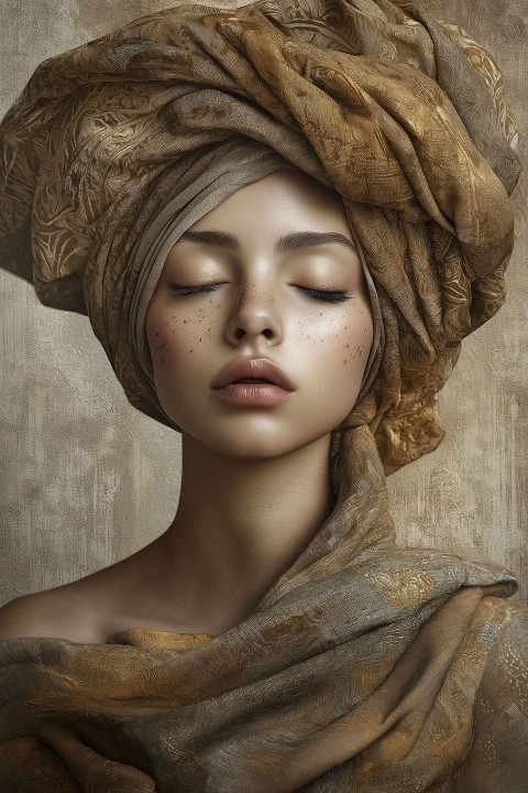 Glasmalerei Frau in brauner Leinwand - Eliassen.de