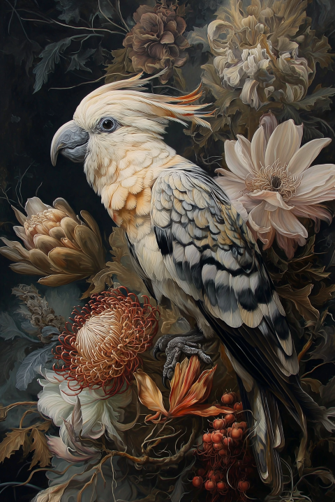 glasschilderij witte kaketoe - Eliassen.nl