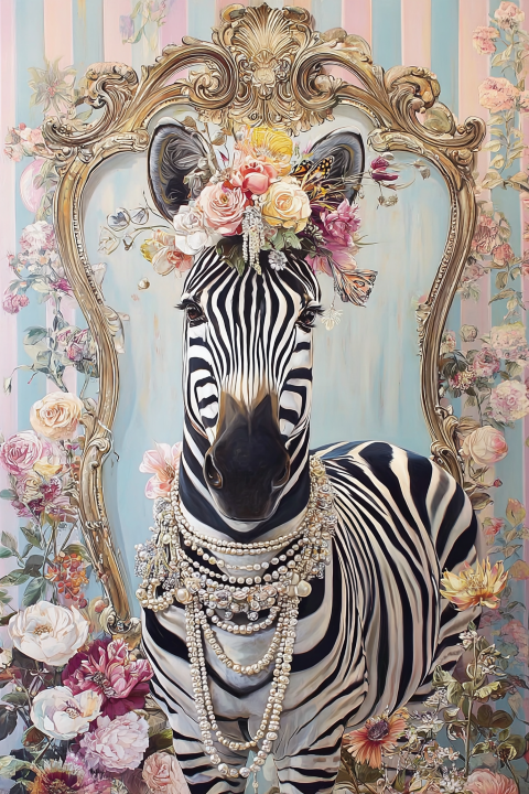 Glasmalerei Zebra im Spiegel - Eliassen.nl
