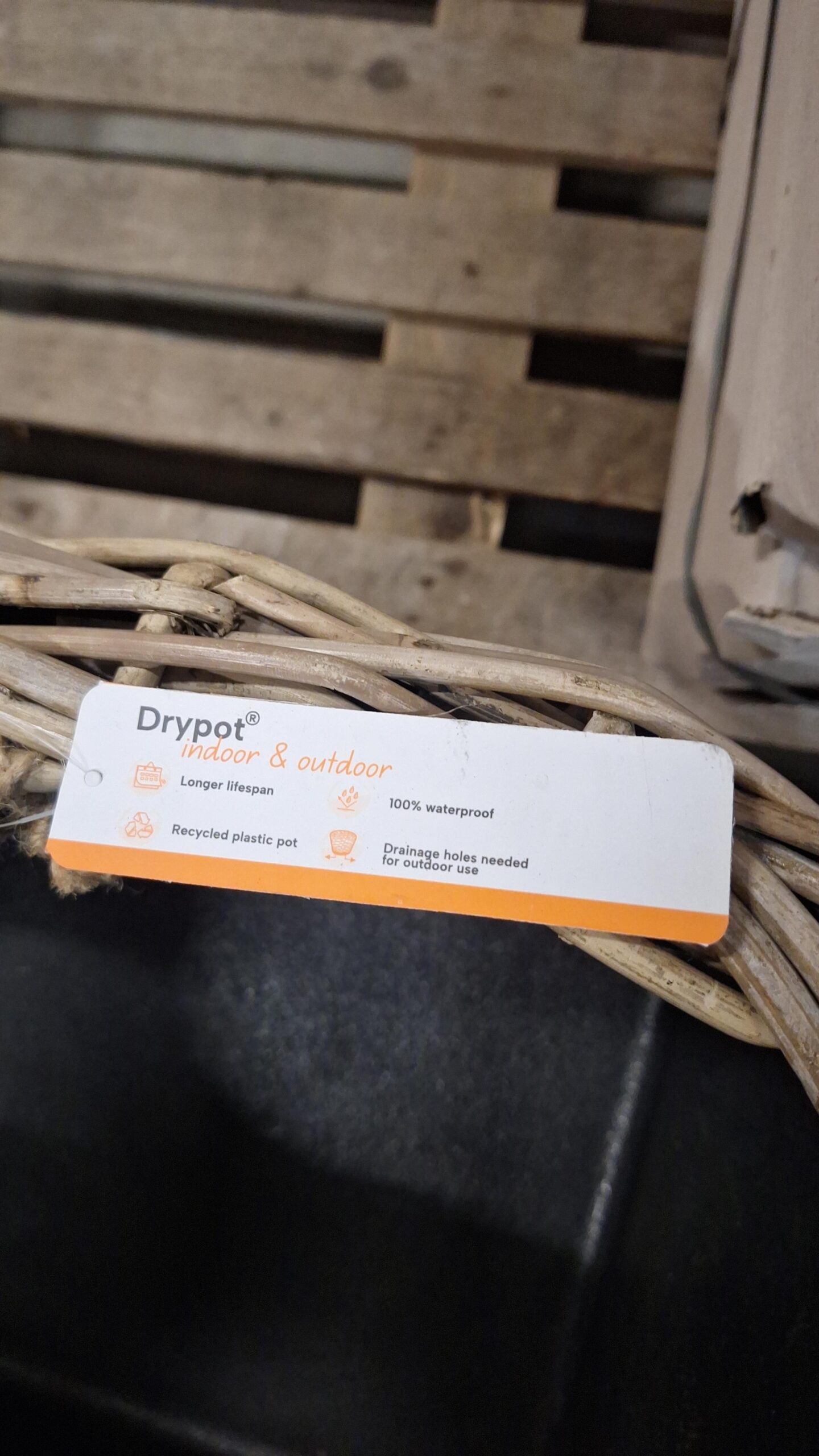 Drypot Daniela quadratischer Korb Rattan 85cm mit Rädern