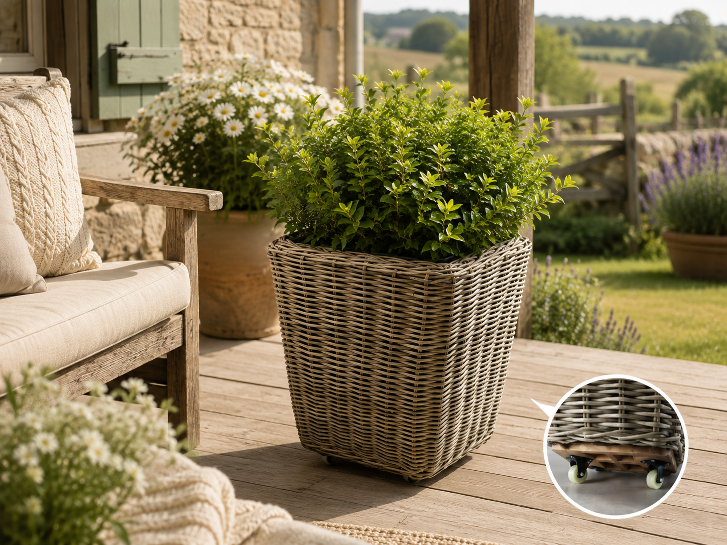 rotan mand voor planten - Eliassen.nl