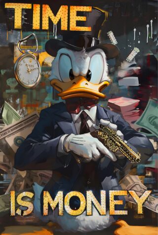 strass glasschilderij dagobert duck - Eliassen.nl