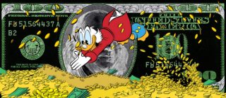 strass glasmalerei dagobert duck in the money - Eliassen.de