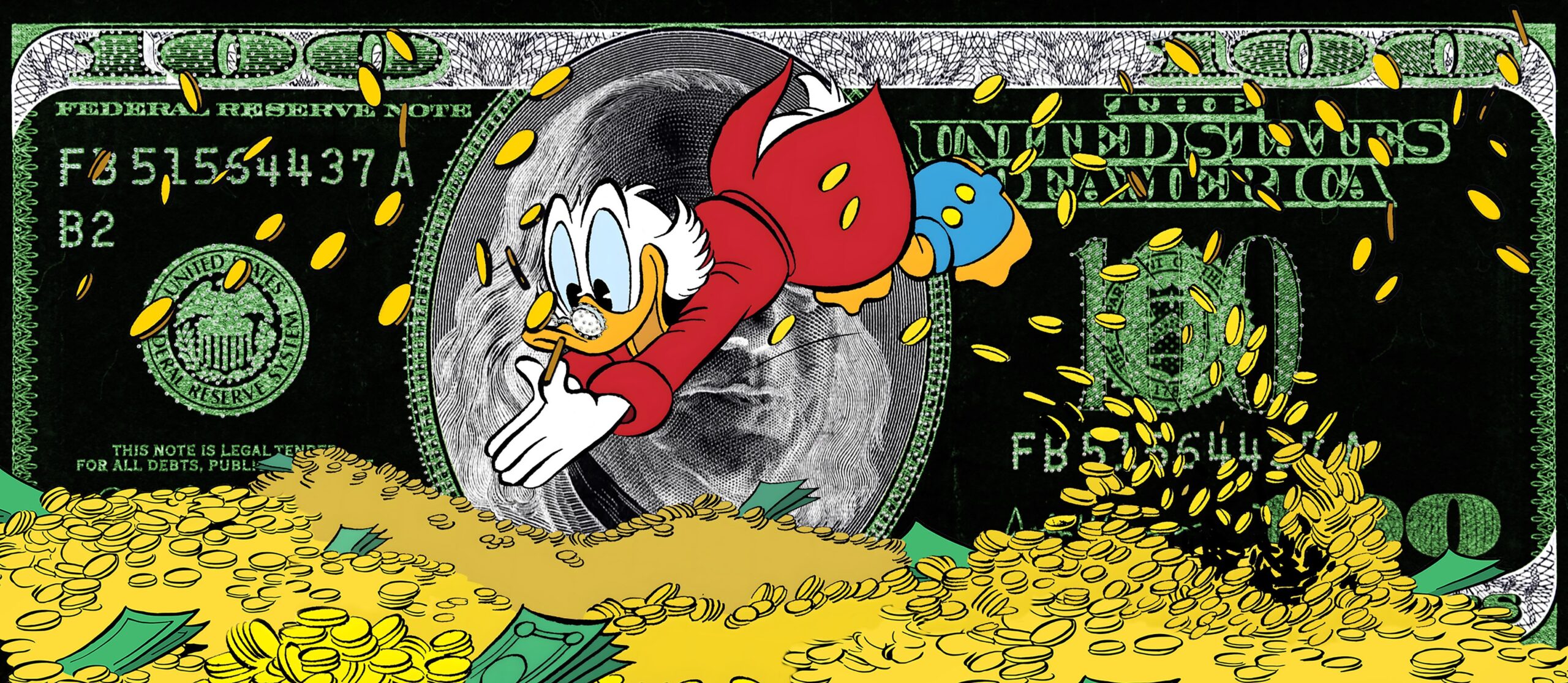 strass glasmalerei dagobert duck in the money - Eliassen.de