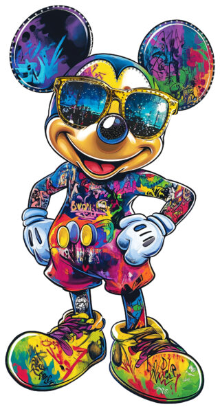 strass glasschilderij happy mickey mouse - Eliassen.nl