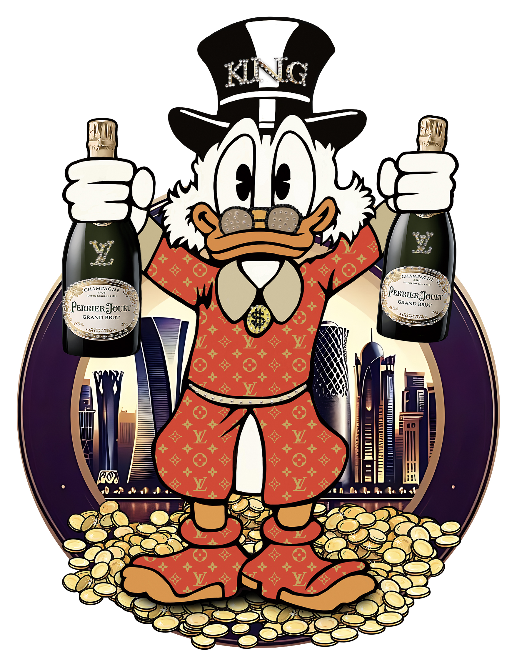 Strassglasbild König Donald Duck - Eliassen.de