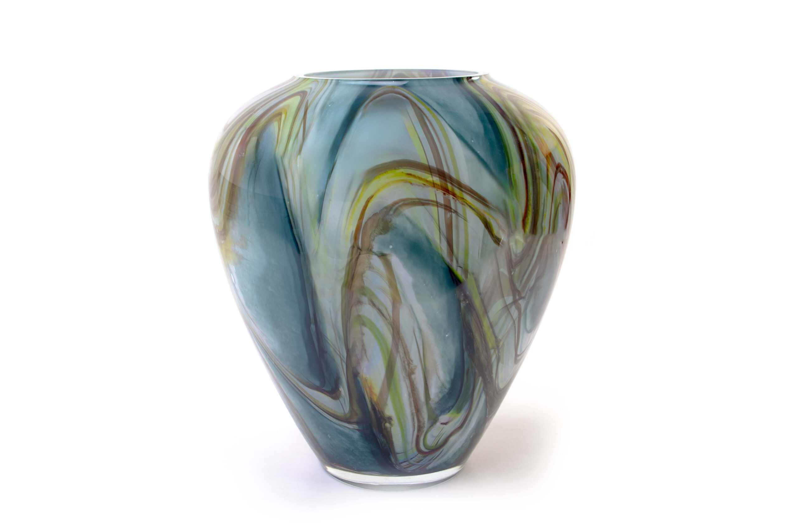 Glass vase round Green Life 27cm eliassen.nl