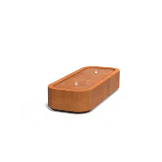 Wassertisch Cortenstahl Premium mit abgerundeten Ecken Rectangle 200x80x40cm eliassen.nl