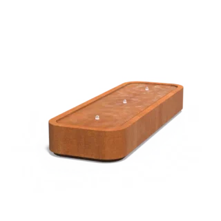 Water Table Corten Steel Premium with Rounded Corners Rectangle 300x100x40cm eliassen.nl