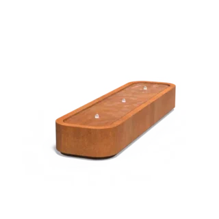 Watertafel Cortenstaal Premium met afgeronde hoeken Rechthoek 300x80x40cm eliassen.nl