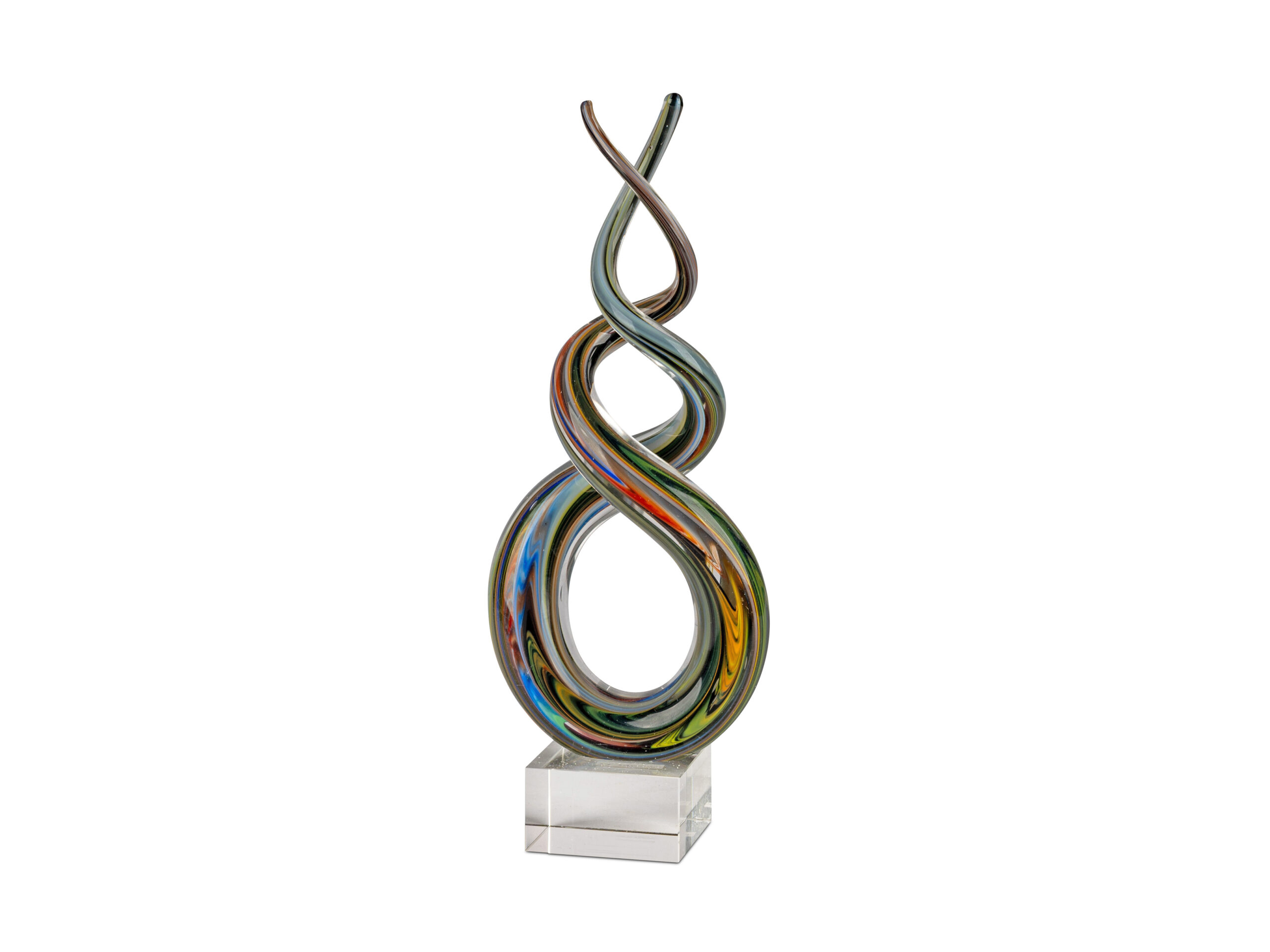 Statue Glasskulptur dekorative Spirale mit dunklen Farben 30cm - Eliassen.nl