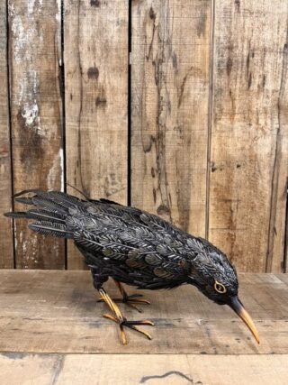 Metalen beeld kraai donkergrijs 67cm eliassen.nl 1